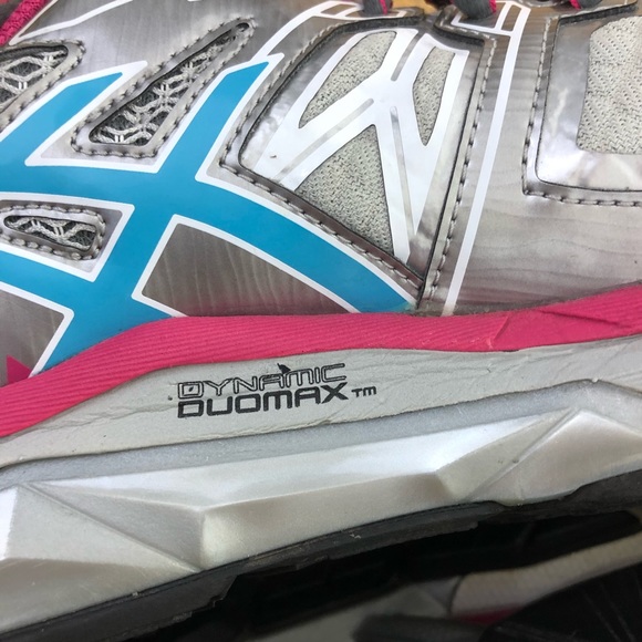 ASICS Gel Fortify Athletic Sneakers Gray Pink Blue Women’s Sz 9.5 - Picture 14 of 16